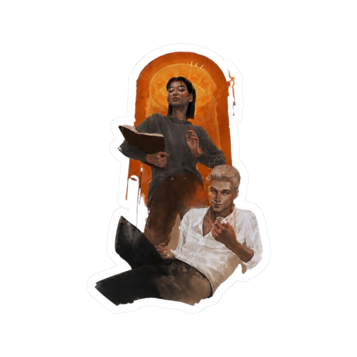 The Atlas Paradox - Reina and Callum Sticker | Olivie Blake - alternate angle 3, merchandise