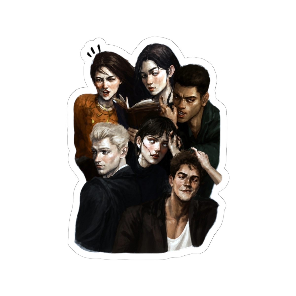 The Atlas Six - 2021 Edition - colour illustration Sticker | Olivie Blake - alternate angle 1, merchandise